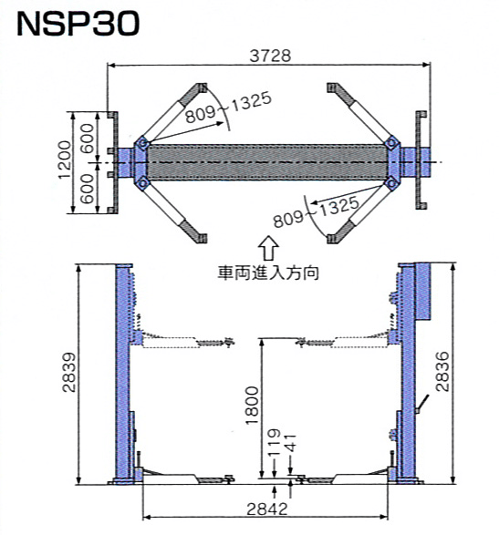 NSP30-N スギヤスBishamon（ビシャモン）寸法図